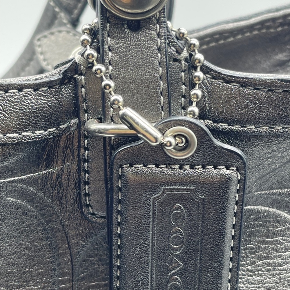 Coach Hampton Leather Shoulder Bag with Matching Zipper Pouch and Wallet - Picture 7 of 15